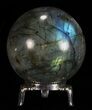 Flashy Labradorite Sphere - With Nickel Plated Stand #53575-1